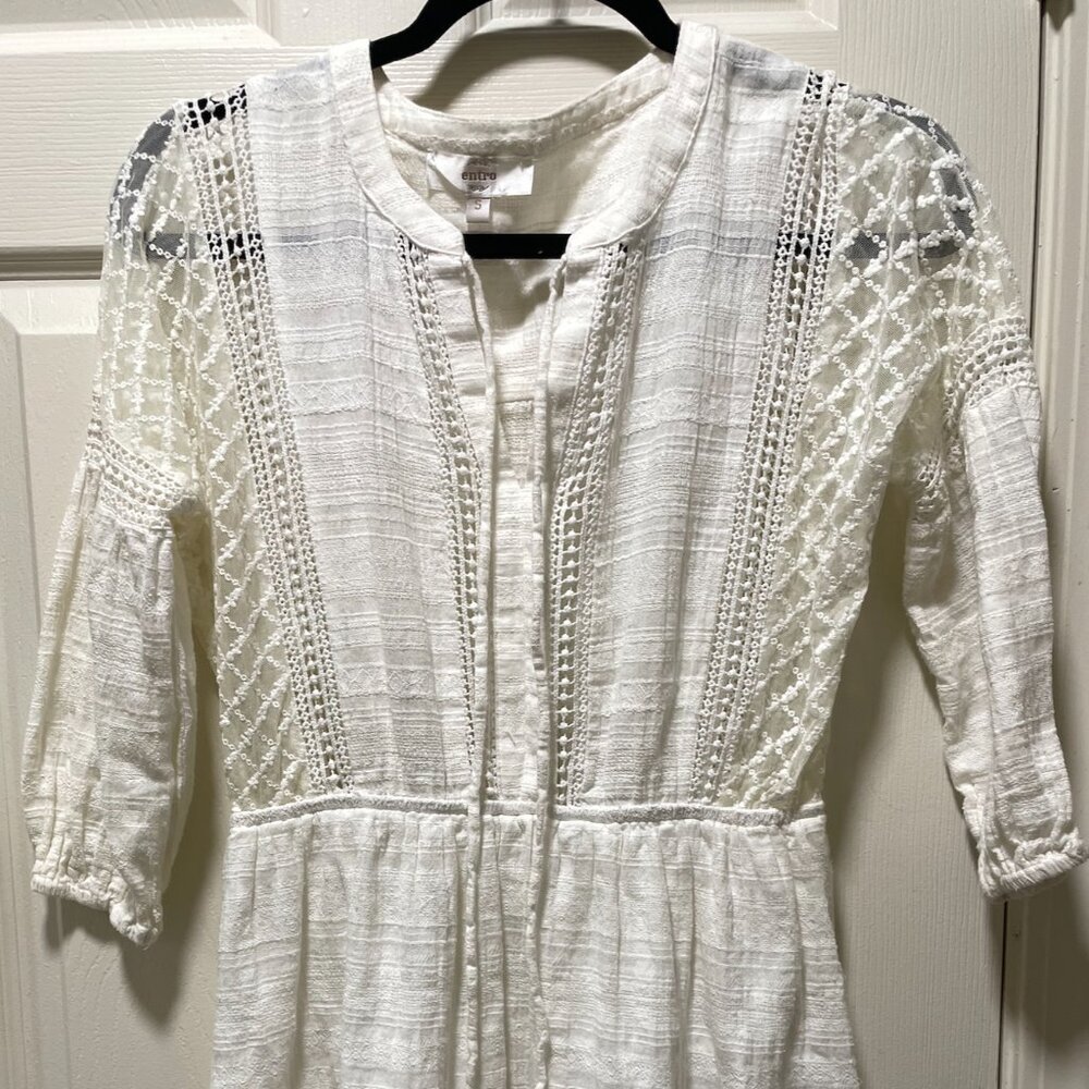 Entro Off-White, Lace Talla Dress (Small)